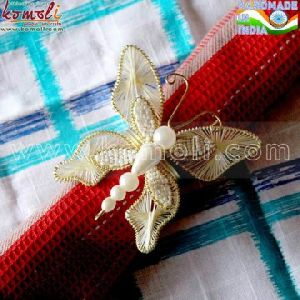 Butterfly design beaded handmade napkin ring