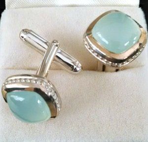 Chalcedony Cushion cuff links