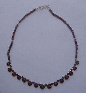 Garnet faceted bead necklace