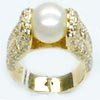 Gold Ring With Pearl & Diamonds