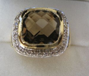 Ring With Diamonds & smoky