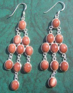 Sunstone Silver Earring