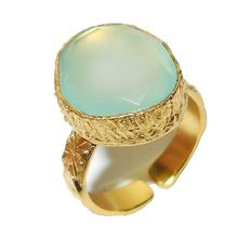 Acqua chalcedony rings