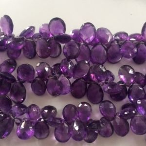 amethyst faceted pears gemstone beads