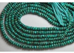 Arizona turquoise roundel faceted beads