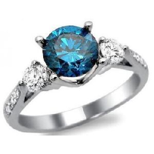 Blue Diamond Engagement ring