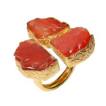 Carnelin raw gemstone rings