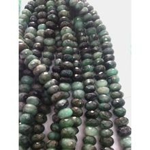 Emerald roundel faceted beads
