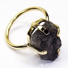 Gold plated rings black tourmaline rings
