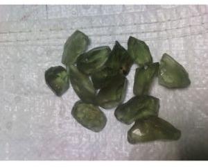 Green amethyst rough stone