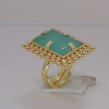 Green chalcedony women rings