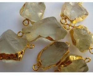 lemon rough gemstone connectors