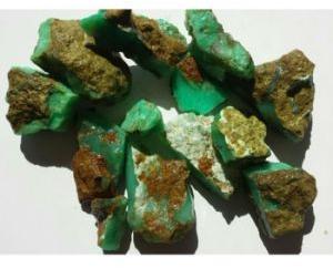 Minerals Chrysoprase rough stones