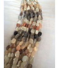 Multi moon stone faceted tumbled stone