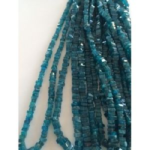 Neon apatite smooth square beads