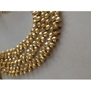 Pyrite gold coated cut pears loose beads