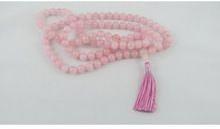 Rose quartz prayer beads mala bead necklace