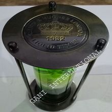 Antique Brass Green Liquid Sand Timer