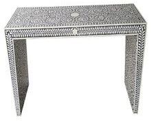 Bone Inlay U Consol Table