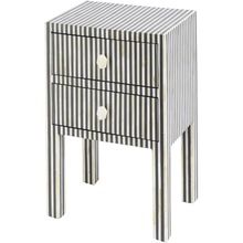 CHEVRON DESIGN BONE INLAY BEDSIDE CABINET