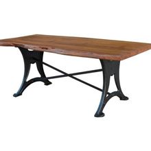Industrial Wood Top Dining Table