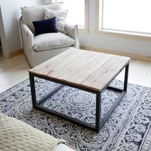 Industrial Wooden Top Side Table