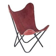 Rose Leather Butterfly Chair