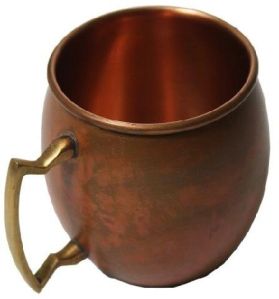 Antique Copper Mug for Cocktail with Brass Handle