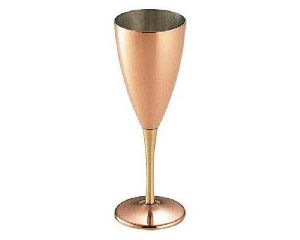 Copper Wine Goblet With Brass Stem