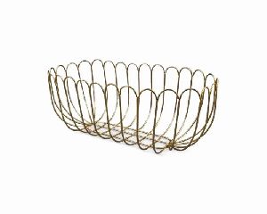 Gold Finish Wire Fruit Bowl