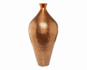 Hammered Copper Tall Metal Vase
