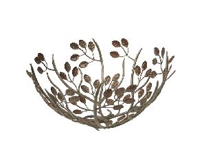 Leaf Design Metal Fruit Bowl