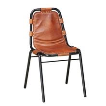 GENUINE LEATHER STACKABLE DINING CHAIR