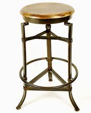 IRON METAL AND WOODEN ROUND CLASSIC BAR STOOL