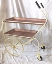 Iron metal antique copper service trolly