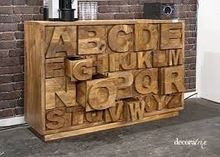 wood ABCD design chest Drawers