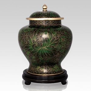 Green Cloisonne Cremation Urn