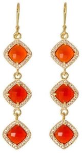 CZ Carnelian Earrings