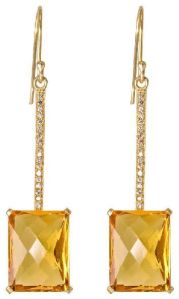 CZ Citrine Quartz Earrings