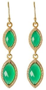 CZ Green Onyx Earrings