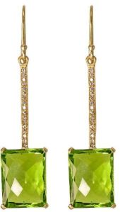 CZ Peridot Quartz Earrings