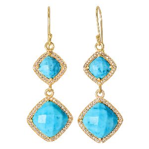 CZ Turquoise Earrings