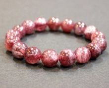 Strawberry Quartz Gemstone Beads Stretch Bracelet