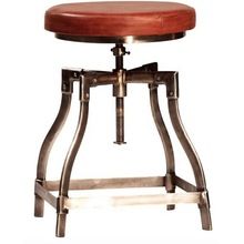 adjustable Bar stool with genuine leather seat