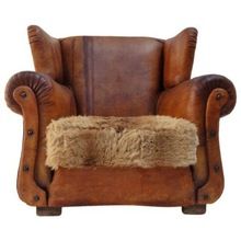 genuine leather single seater Sofa