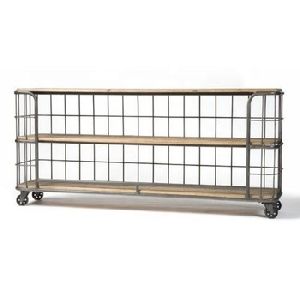 metal 3 Tier book shelf with wooden plank AND wheels