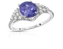 Fashionable Silver Rings Natural Tanzanite Gemstones