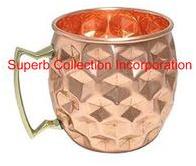 Diamond Hammered Copper Moscow Mule Mug