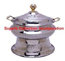 Narrow Line Embossed Round Chafing Dish