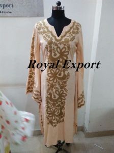 Butterfly Embroidered Kaftan Dress